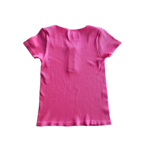 MORAL SOCIETY, PINK, SIZE M/L PINK S/S TOP, NWT - Picture 2 of 5